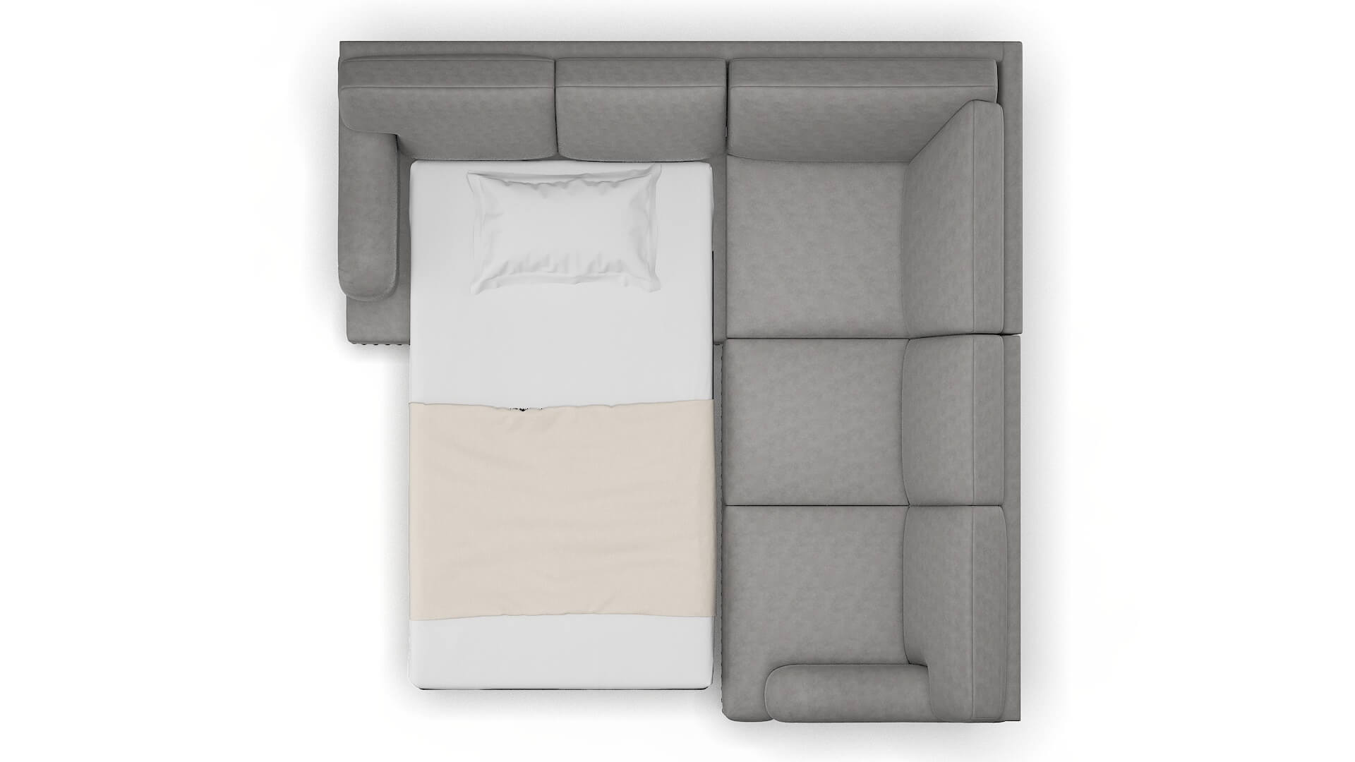 Brighton Noble Smoke Sectional Sleeper Espresso legs 3