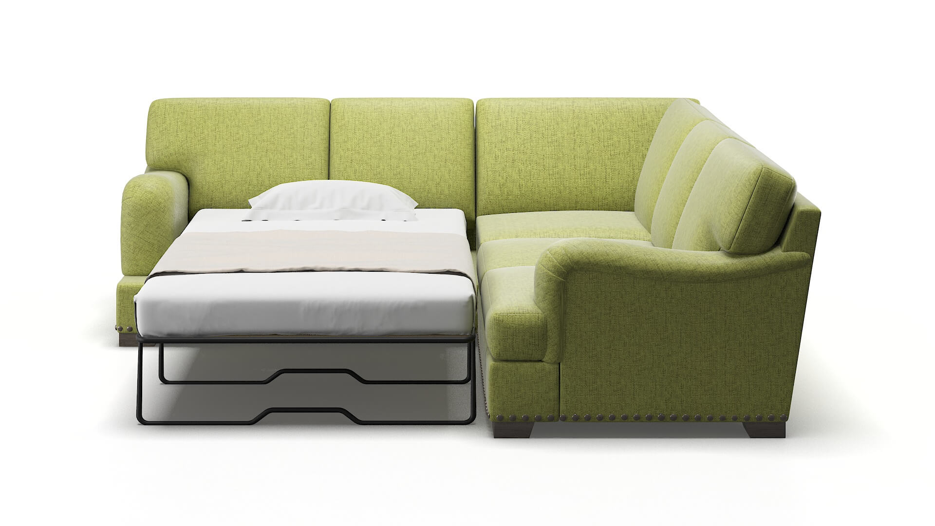 Brighton Notion Appletini Sectional Sleeper Espresso legs 1