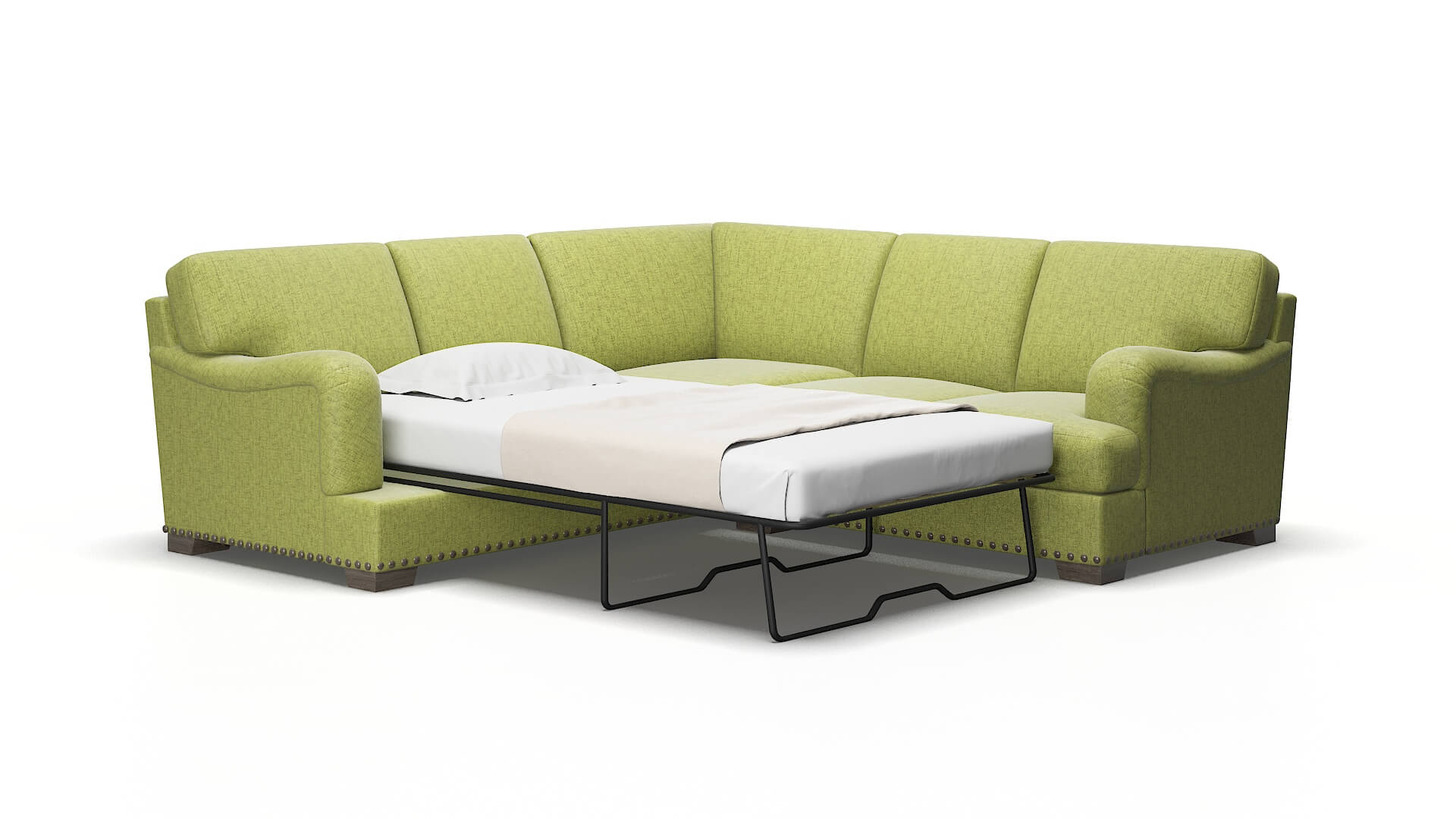 Brighton Notion Appletini Sectional Sleeper Espresso Legs 2