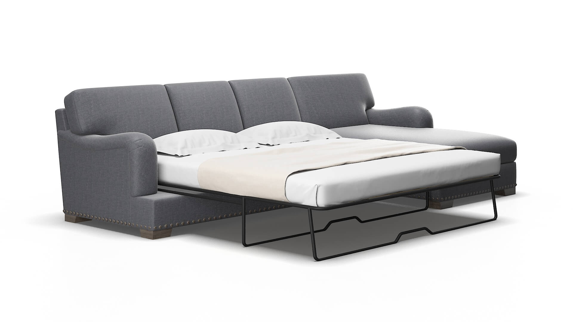 Brighton Notion Graphite Panel Sleeper espresso legs 2