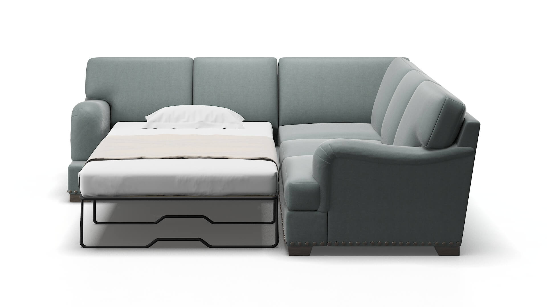 Brighton Oakley Baltic Sectional Sleeper Espresso legs 1