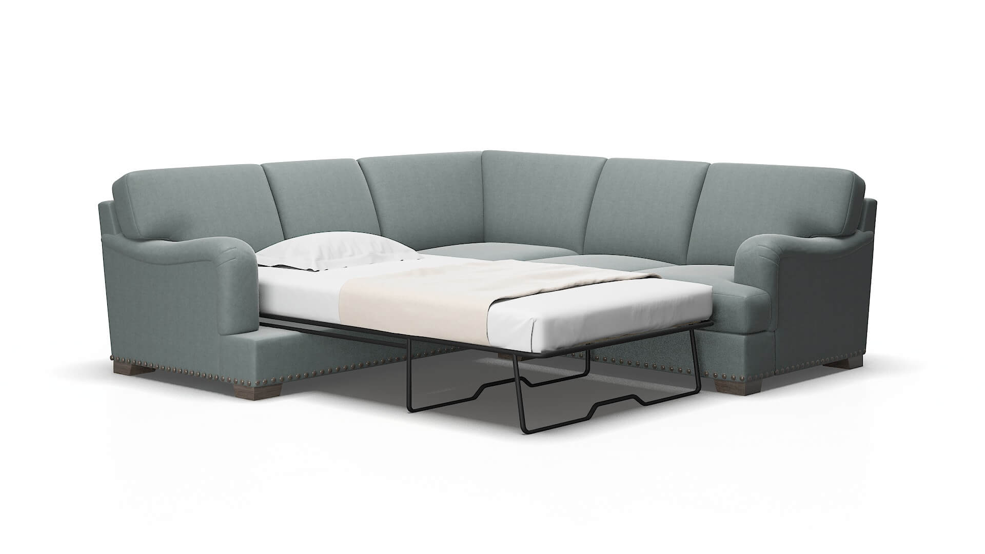 Brighton Oakley baltic Sectional sleeper Espresso Legs  2