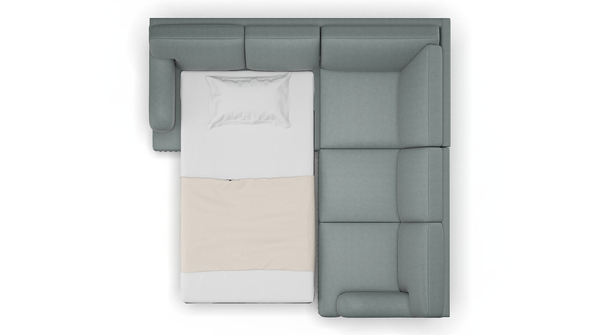 Brighton Oakley Baltic Sectional Sleeper Espresso legs 3