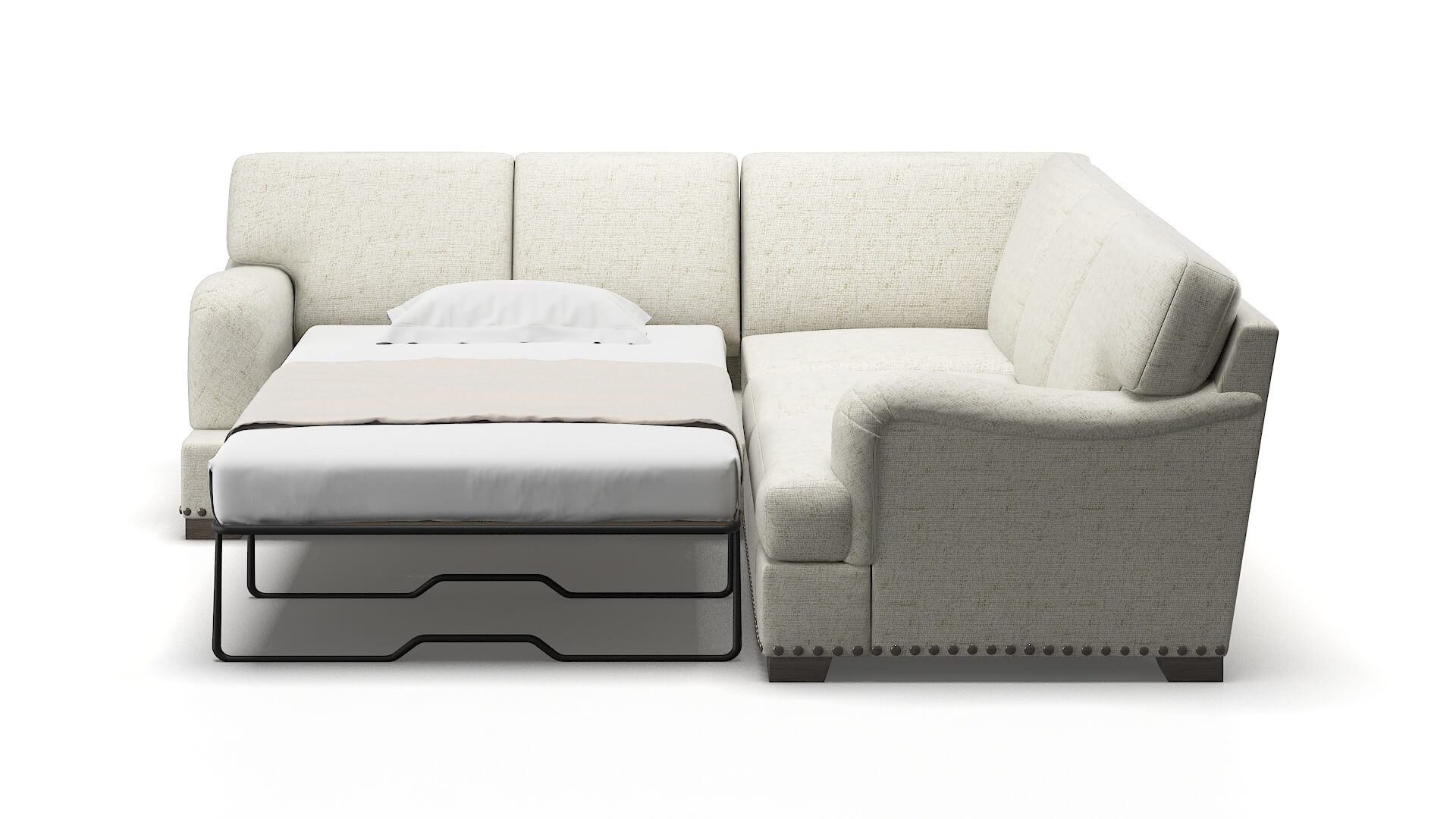 Brighton Oceanside Birch Sectional Sleeper Espresso legs 1