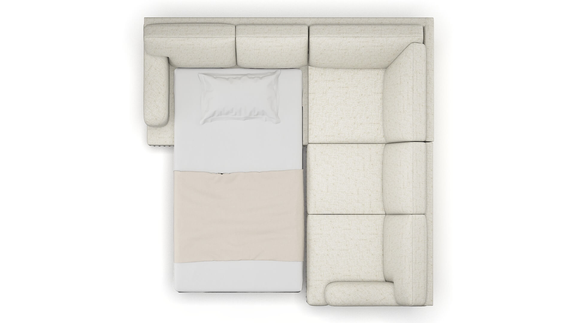 Brighton Oceanside Birch Sectional Sleeper Espresso legs 3