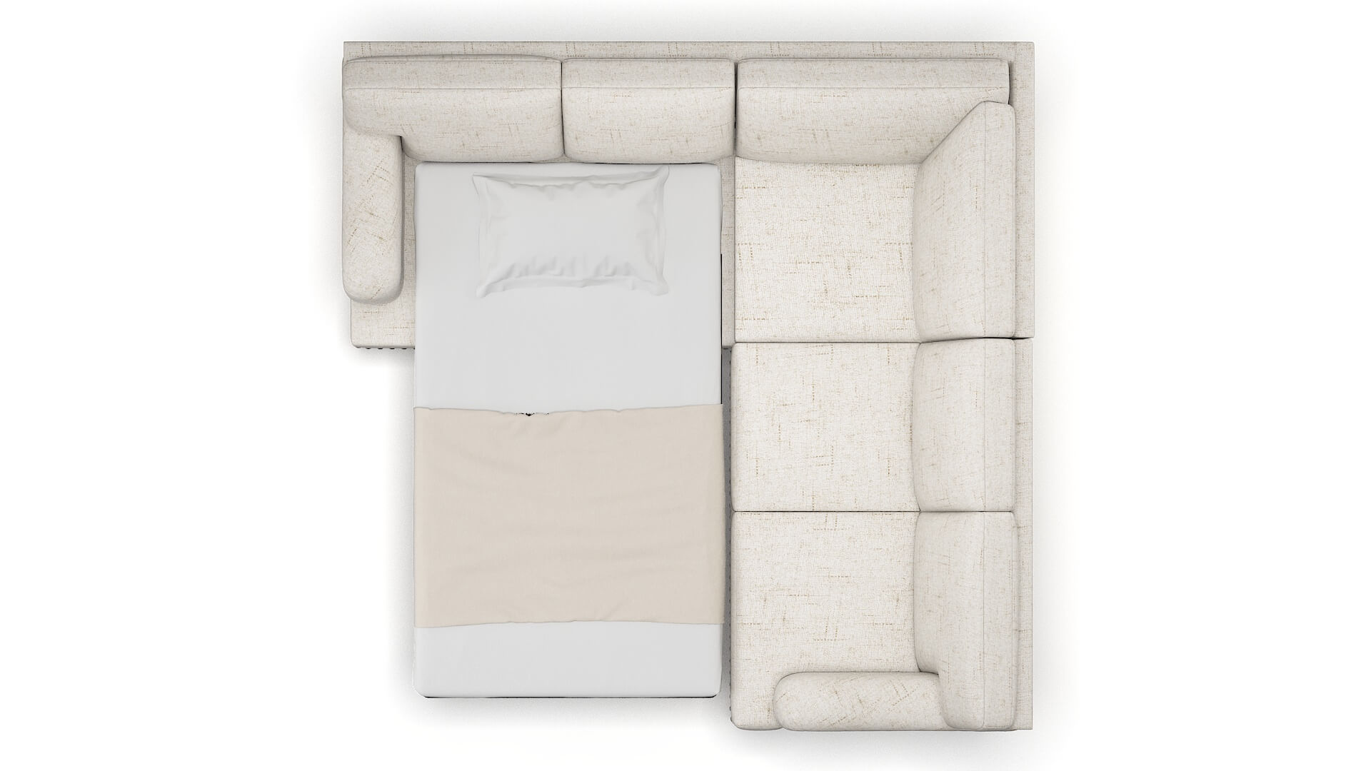 Brighton Oceanside Natural Sectional Sleeper Espresso legs 3