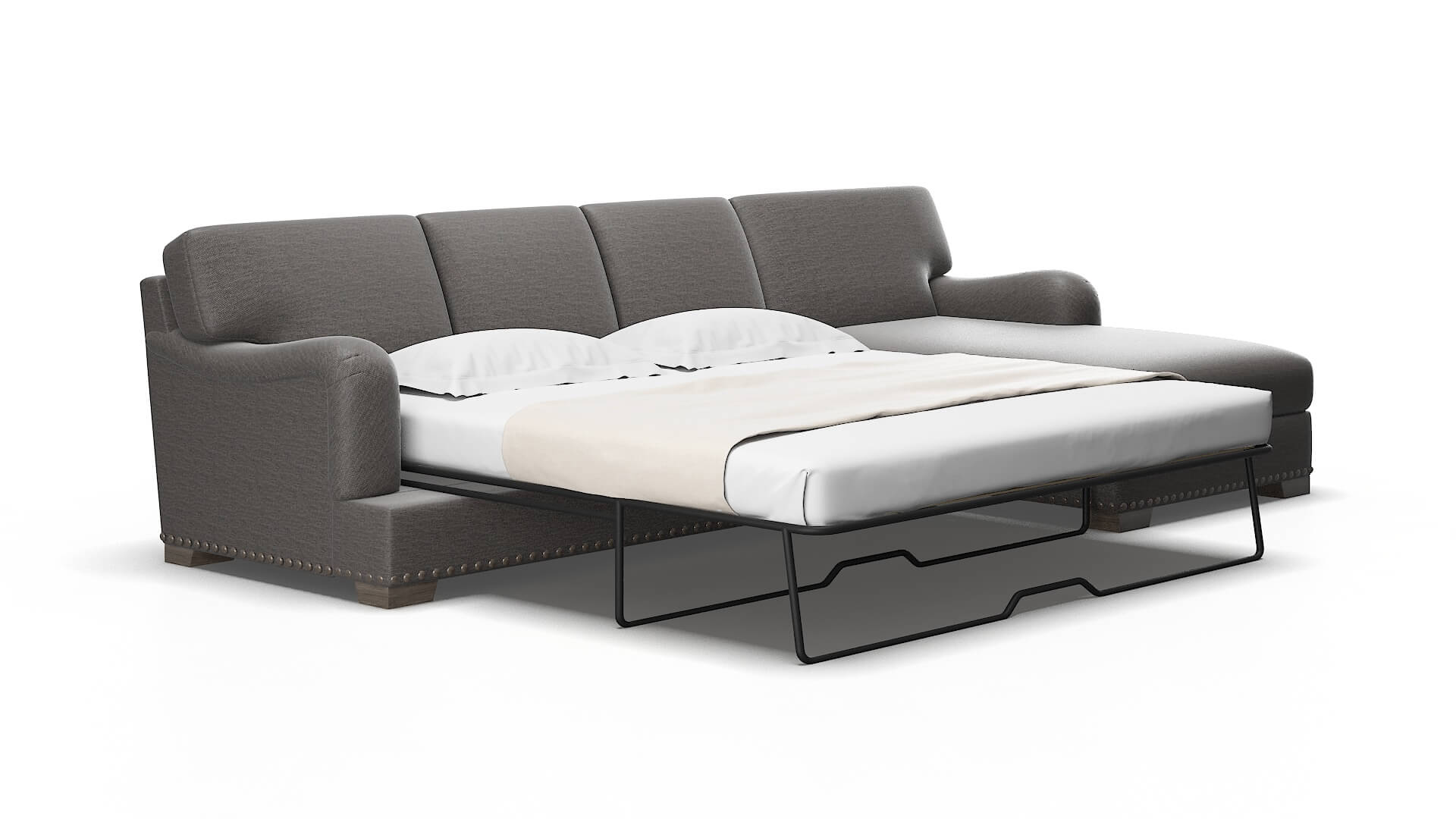 Brighton Oscar Charcoal Panel Sleeper Espresso legs 2