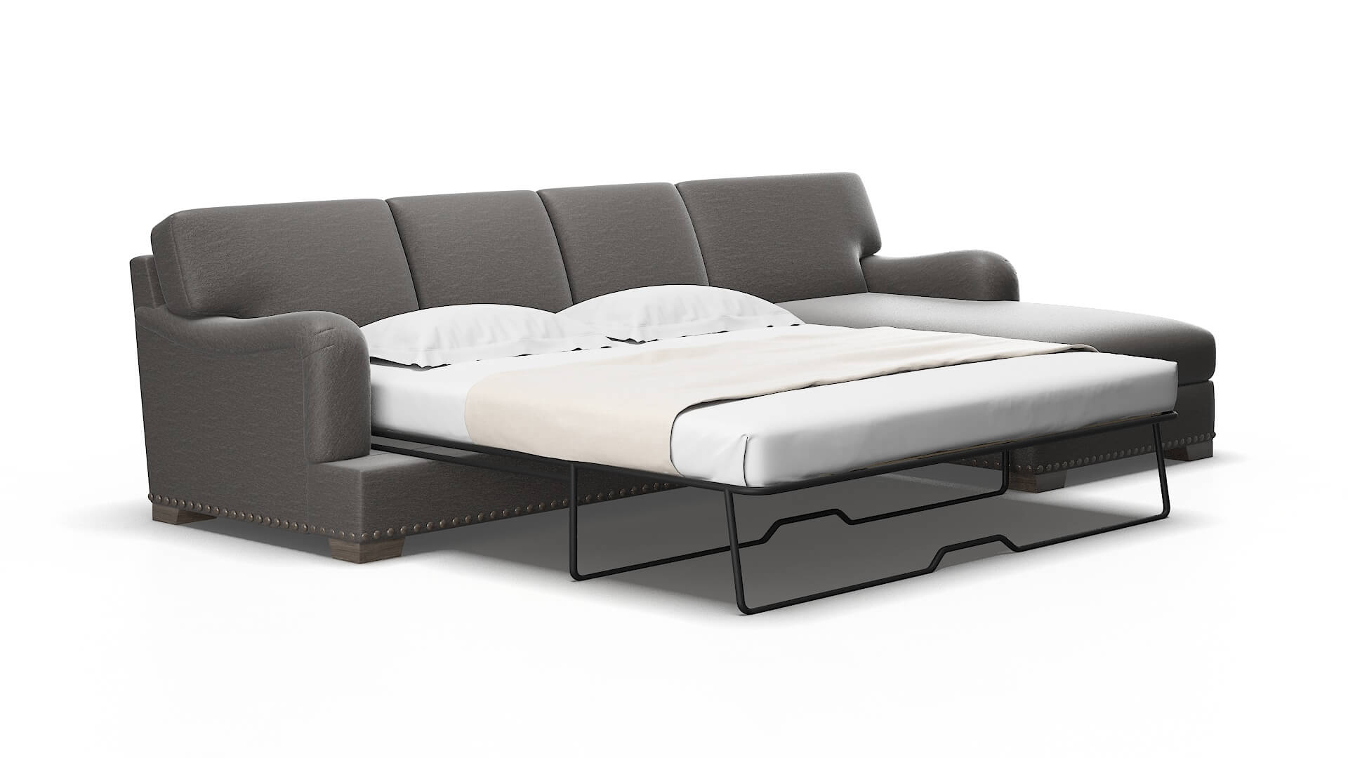 Brighton Oscar Grey Panel Sleeper Espresso legs 2