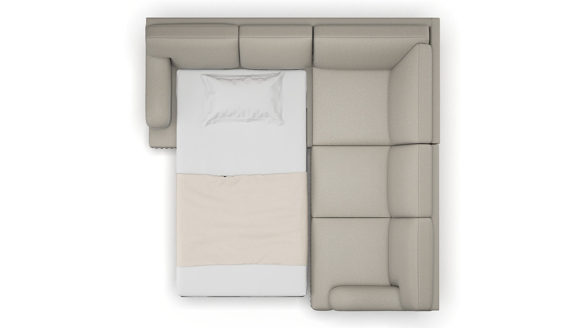 Brighton Oscar Silver Sectional Sleeper Espresso legs 3