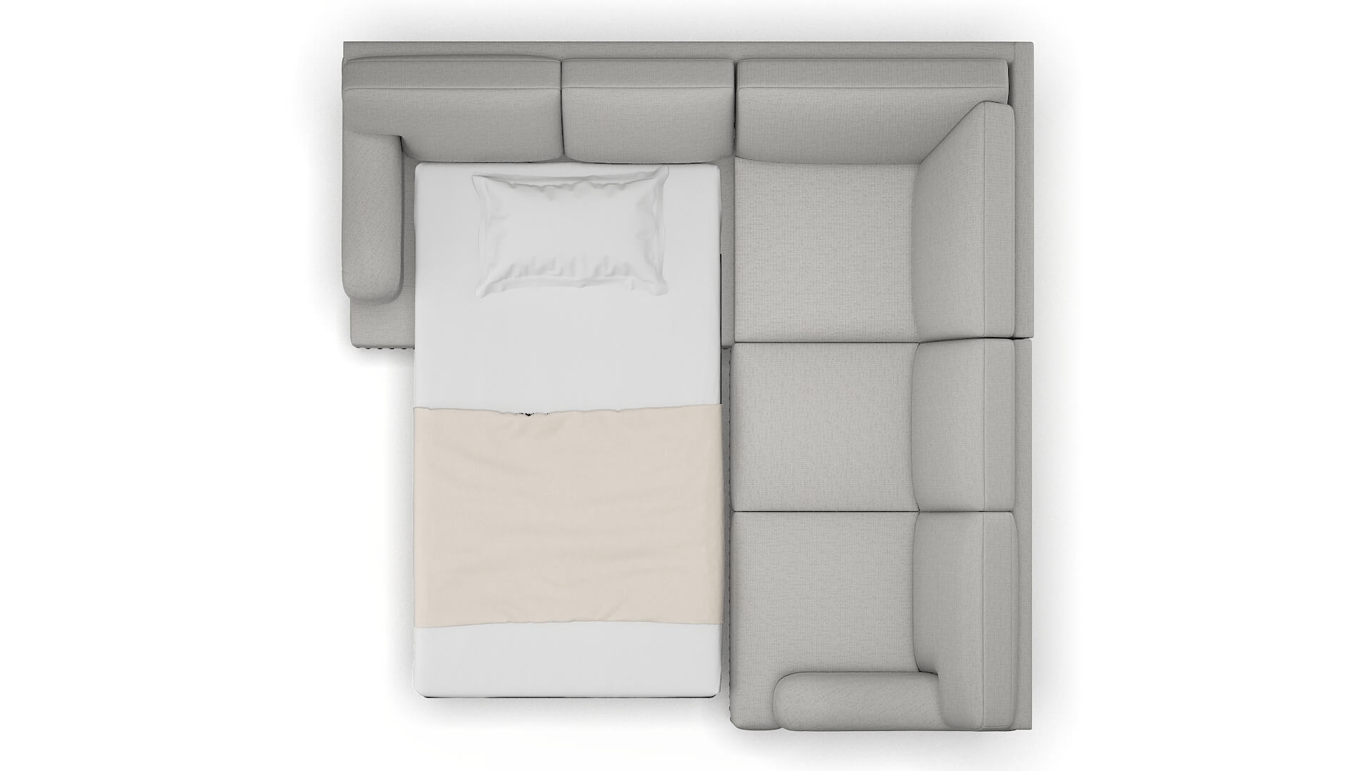 Brighton Parker Silver Sectional Sleeper Espresso legs 3