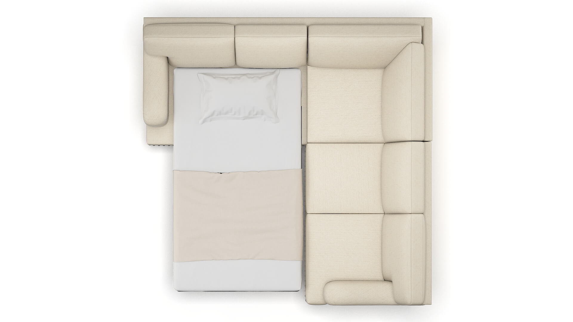 Brighton Phoenix Birch Sectional Sleeper Espresso legs 3