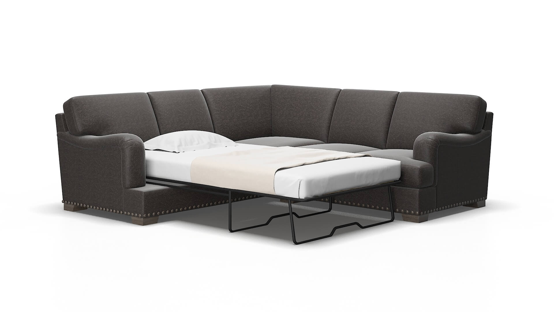 Brighton Phoenix chocolate Sectional sleeper Espresso Legs  2