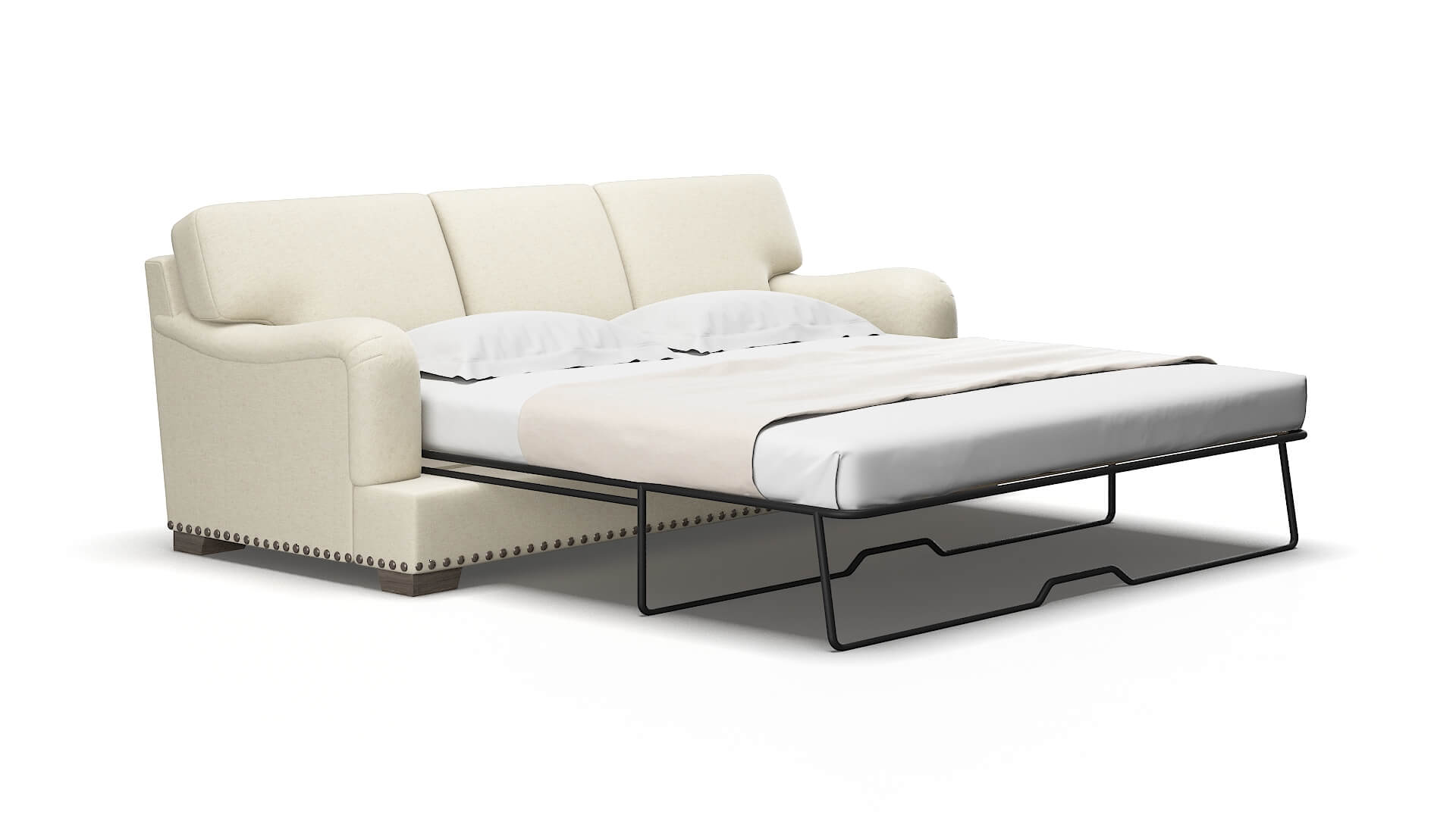 Brighton Phoenix ivory Sofa sleeper Espresso Legs  2