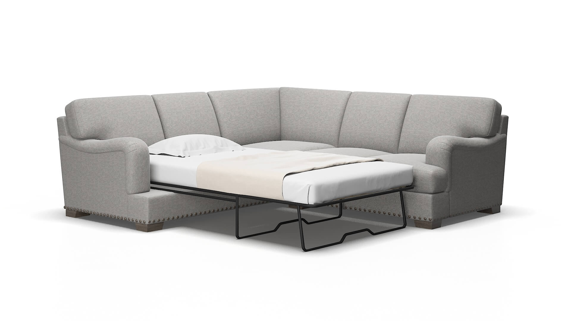 Brighton Phoenix smoke Sectional sleeper Espresso Legs  2