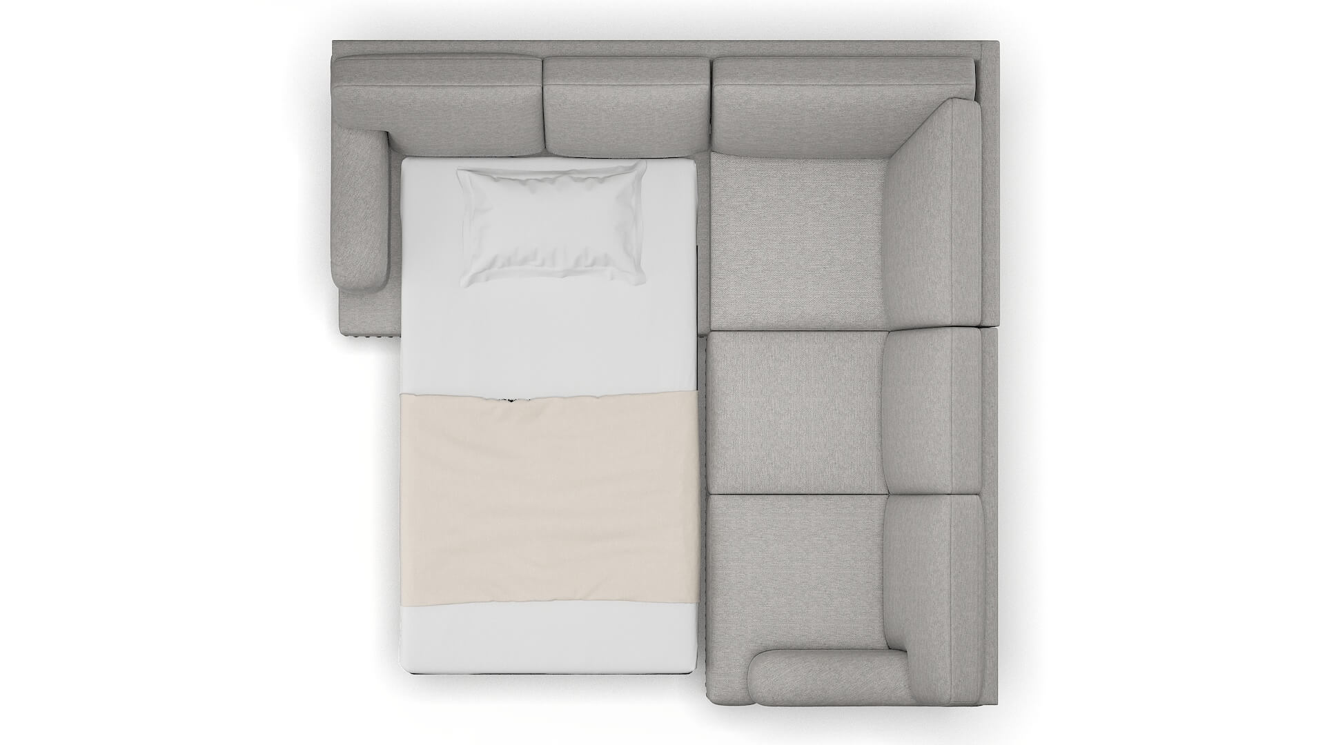 Brighton Phoenix Smoke Sectional Sleeper Espresso legs 3