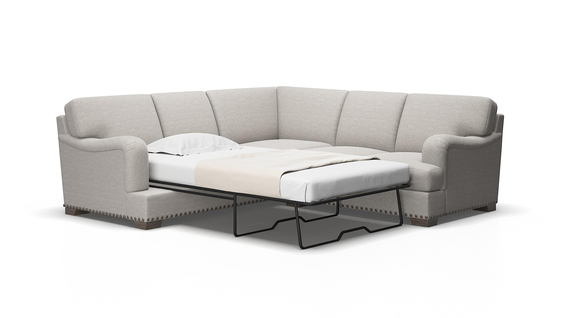 Brighton Phoenix Sterling Sectional Sleeper Espresso legs 2