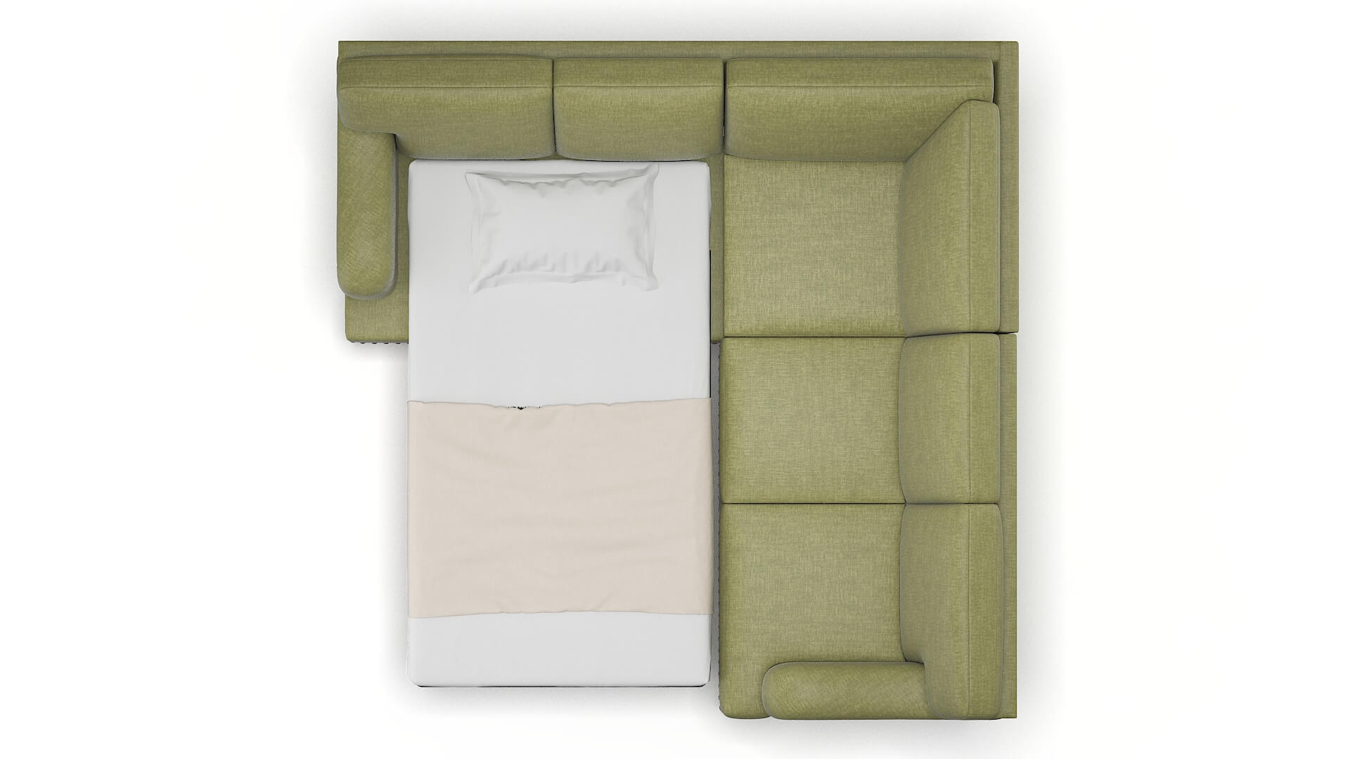 Brighton Portland Basil Sectional Sleeper Espresso legs 3