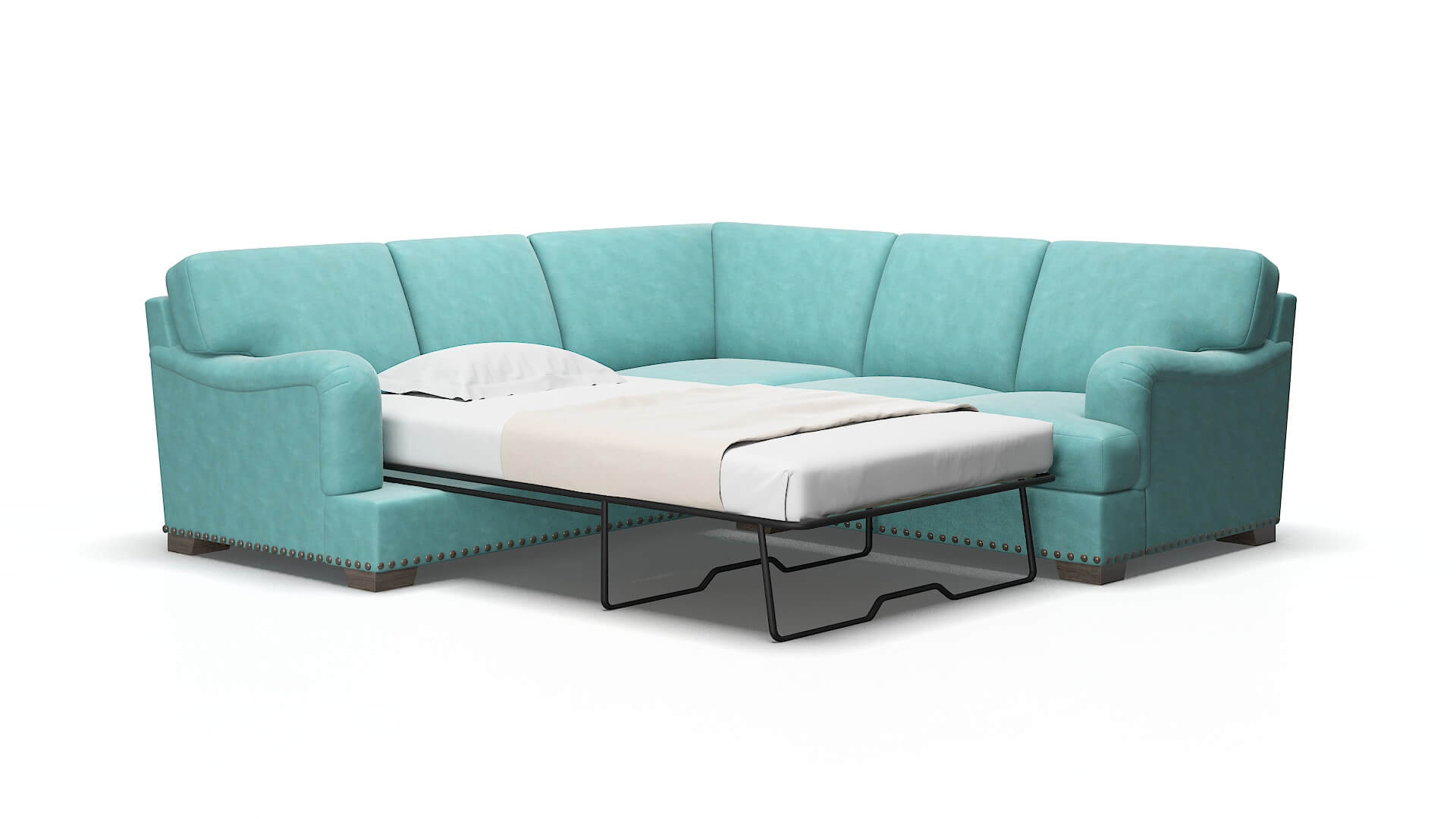 Brighton Portland mercury Sectional sleeper Espresso Legs  2