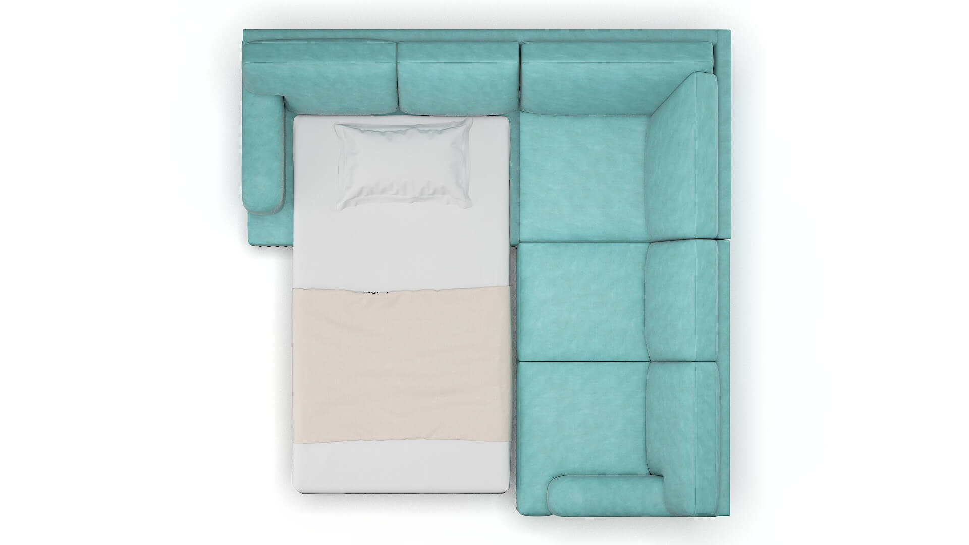 Brighton Portland Mercury Sectional Sleeper Espresso legs 3