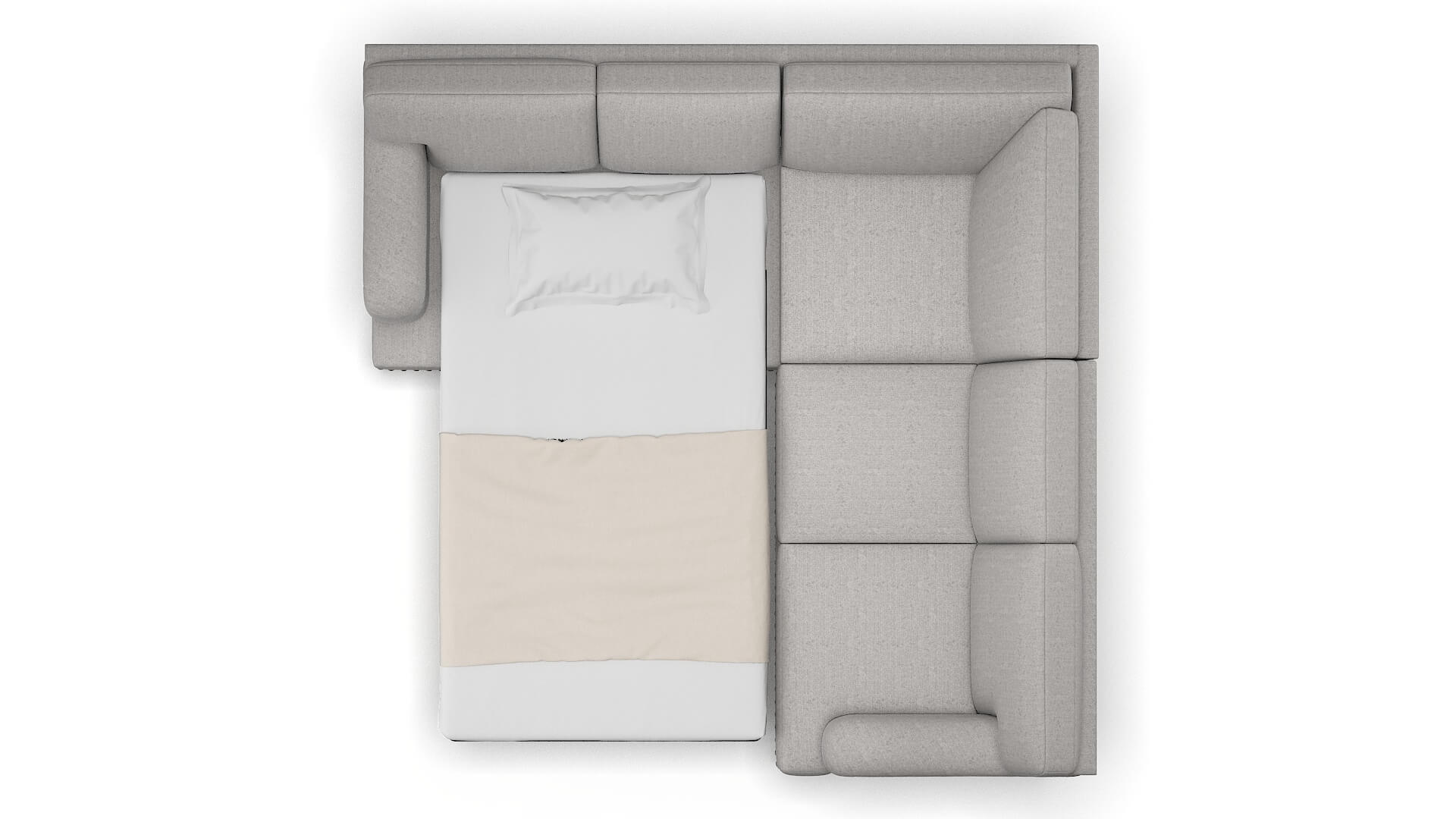 Brighton Prime Ash Sectional Sleeper Espresso legs 3