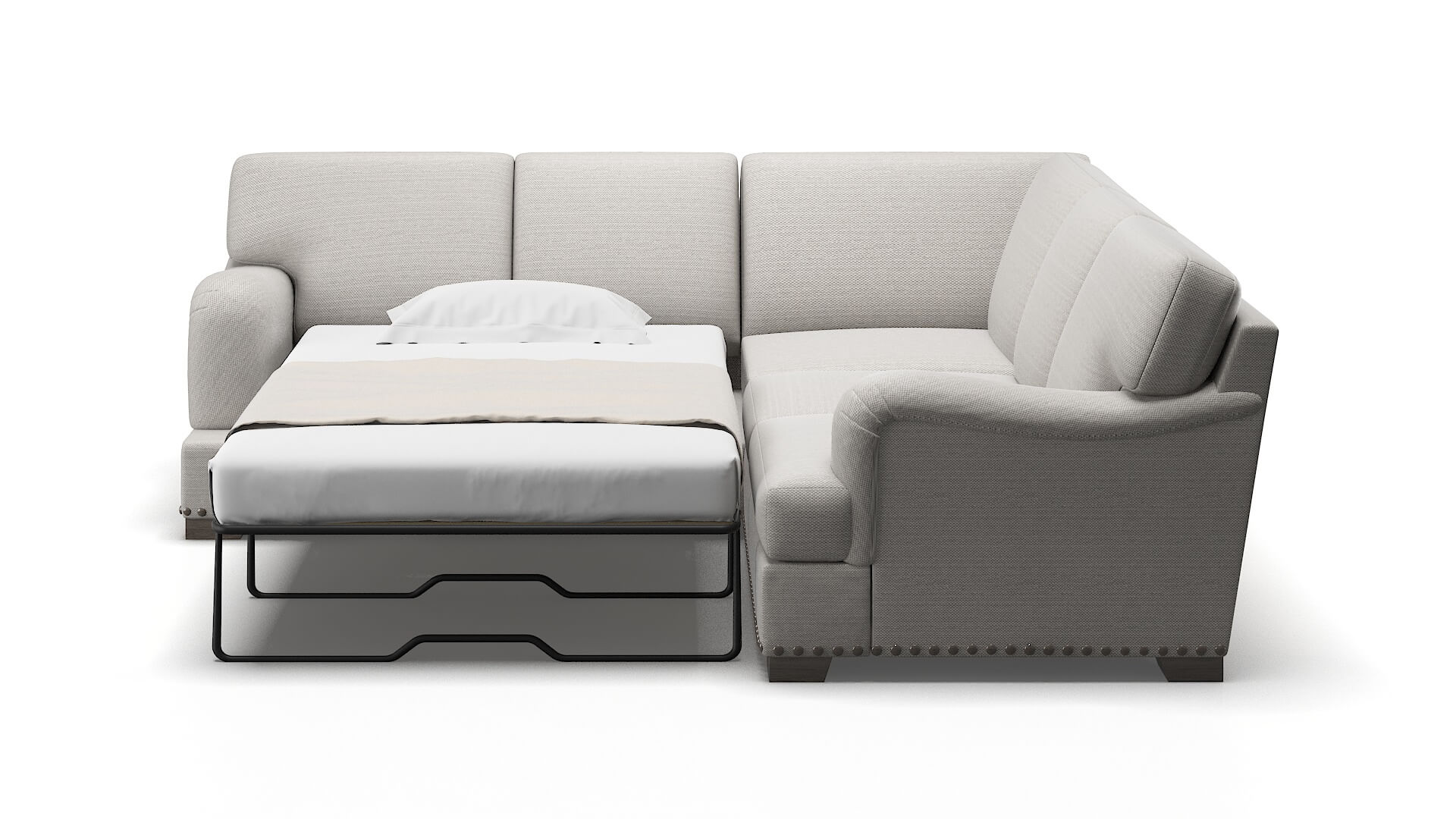 Brighton Redondo Stone Sectional Sleeper Espresso legs 1