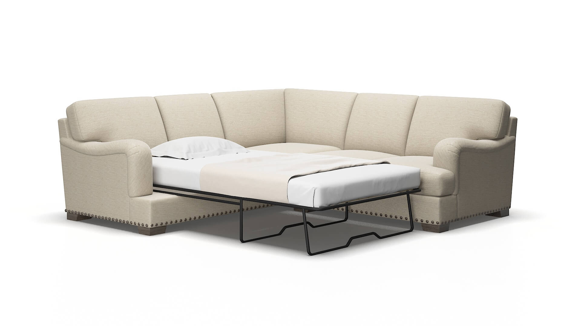 Brighton Rocket dove Sectional sleeper Espresso Legs  2