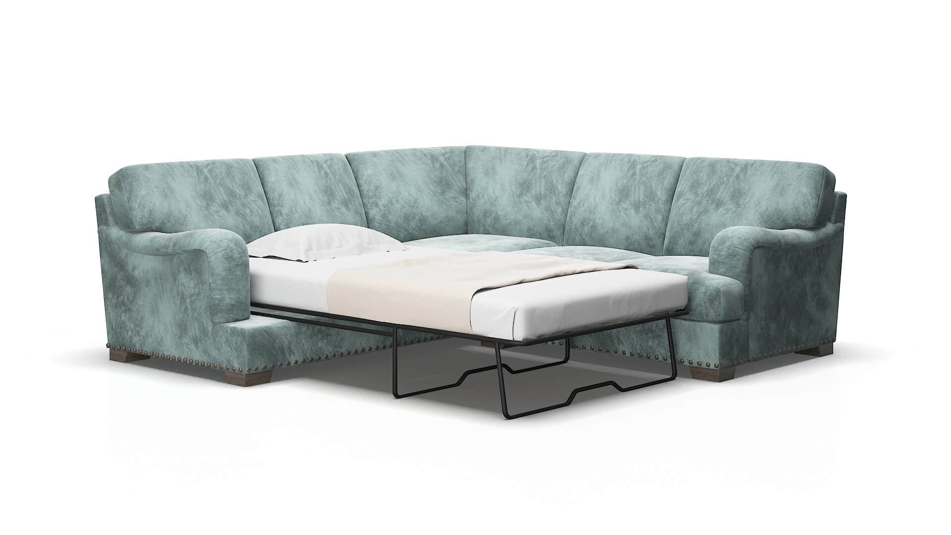 Brighton Royale cloud Sectional sleeper Espresso Legs  2