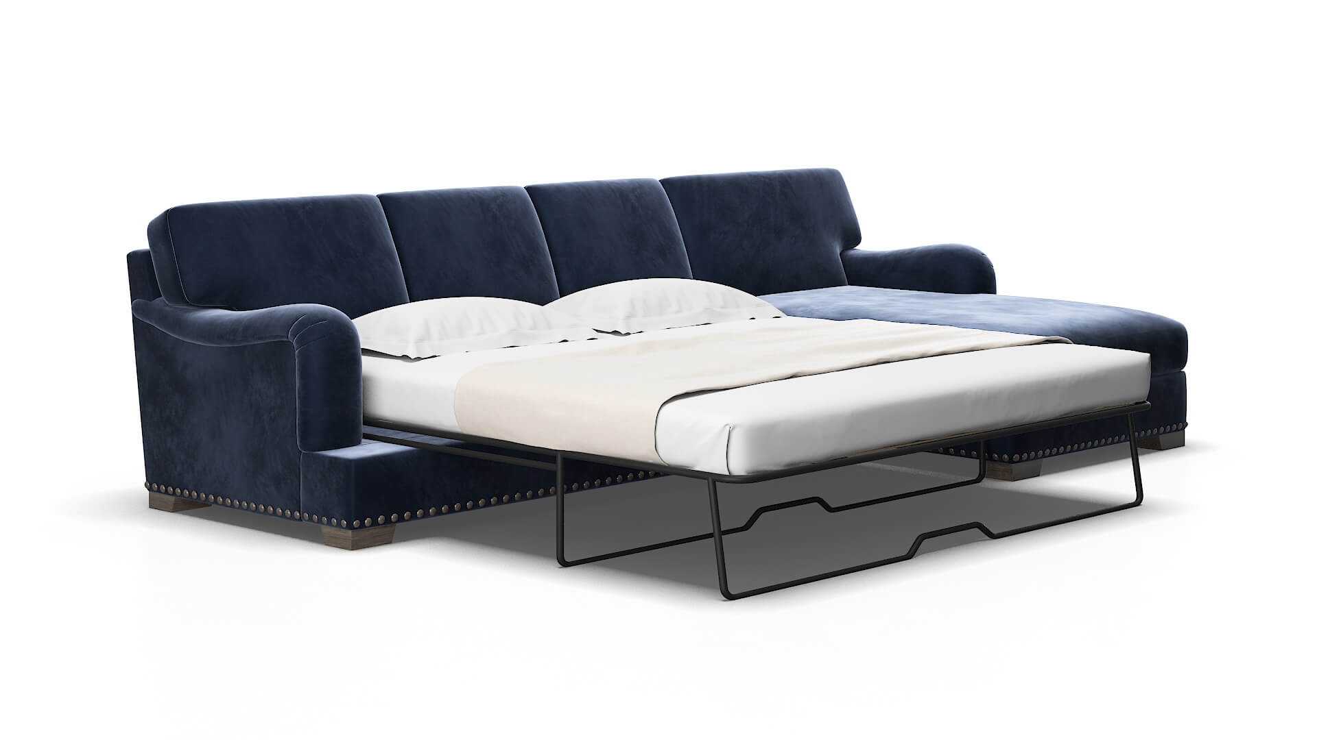 Brighton Royale cobalt Panel sleeper Espresso Legs  2