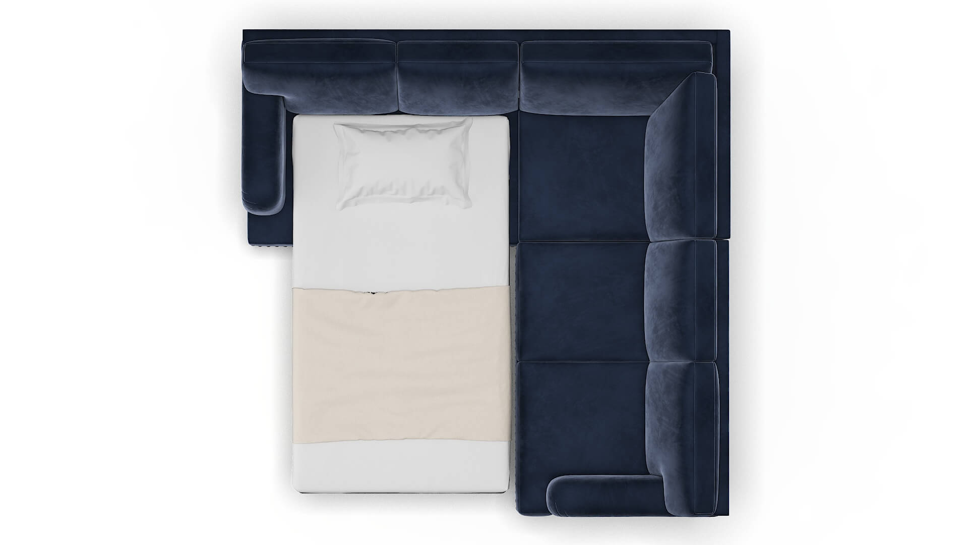 Brighton Royale Cobalt Sectional Sleeper Espresso legs 3