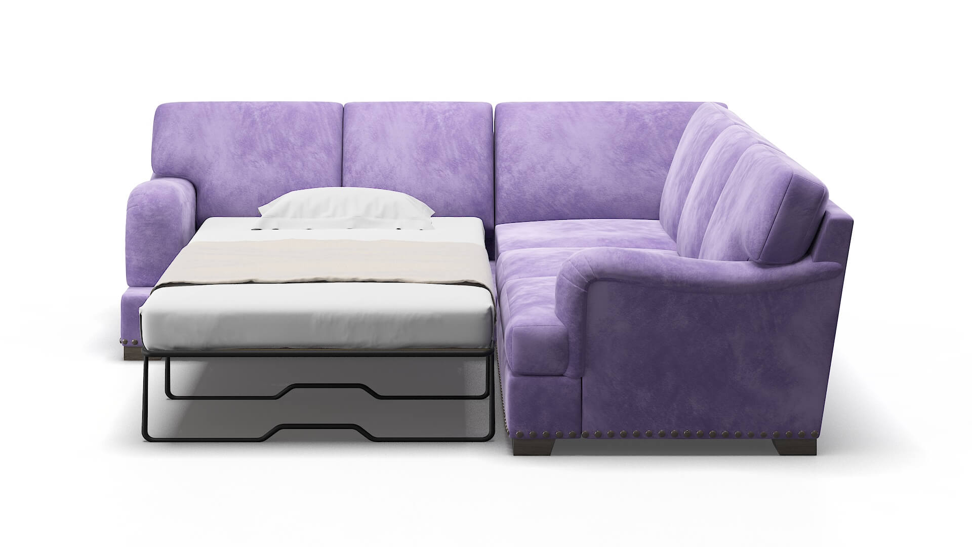 Brighton Royale Lavender Sectional Sleeper Espresso legs 1