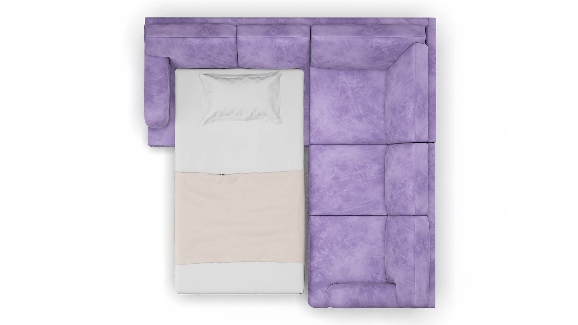 Brighton Royale Lavender Sectional Sleeper Espresso legs 3