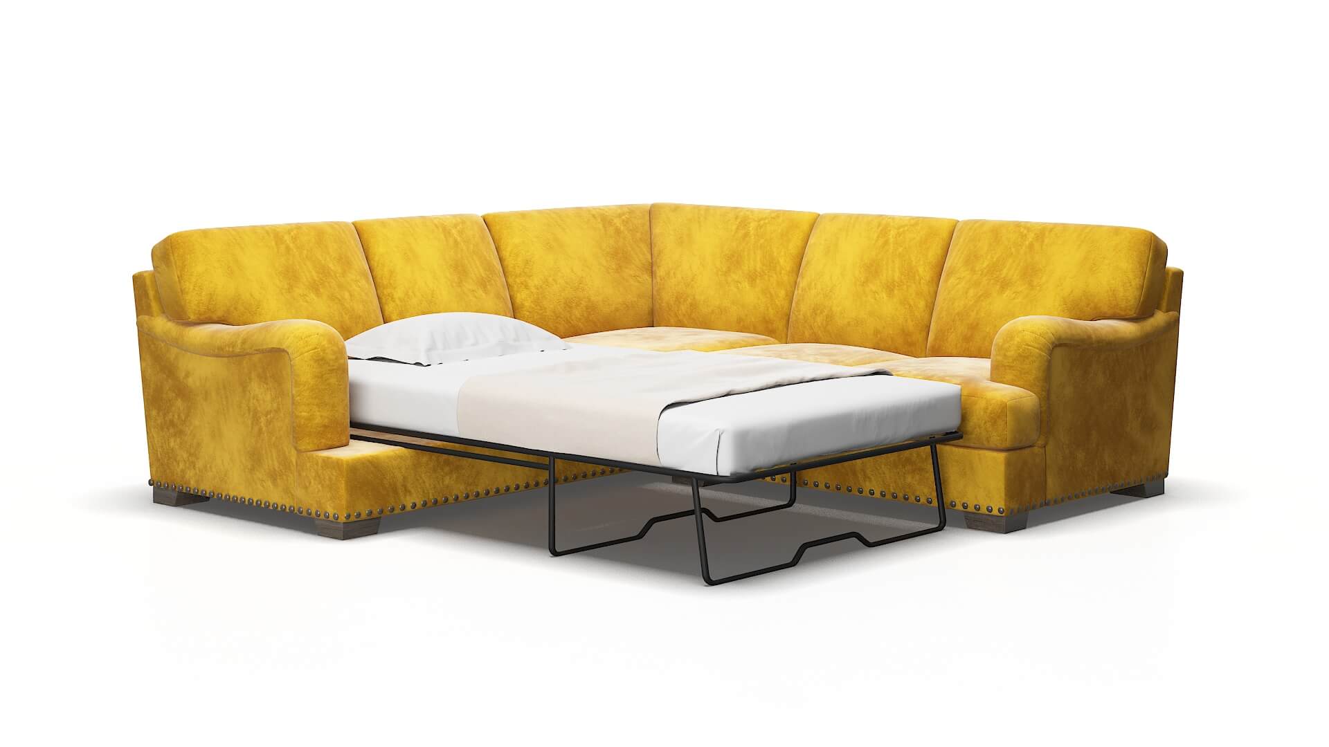 Brighton Royale marigold Sectional sleeper Espresso Legs  2