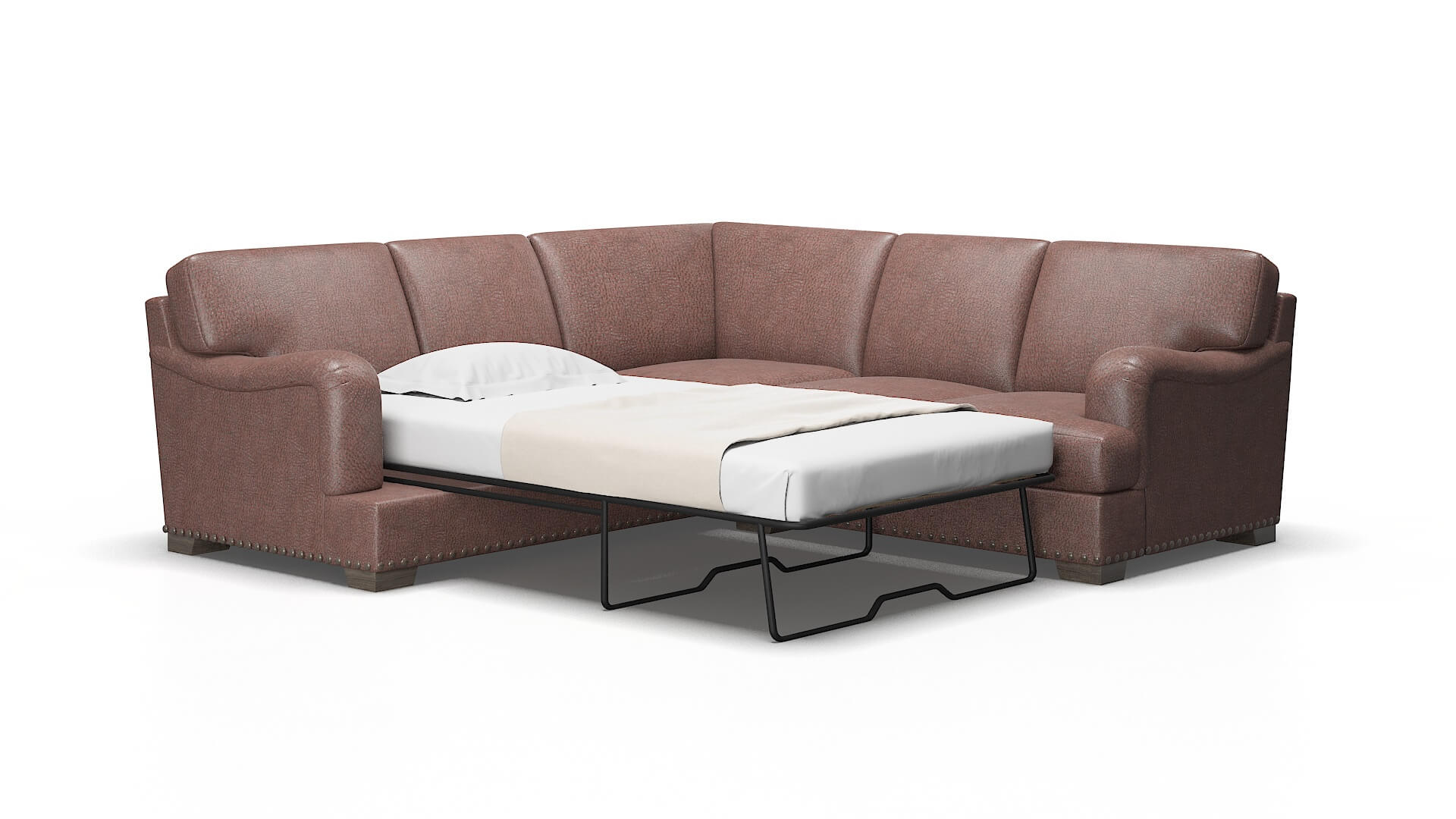 Brighton Royale mocha Sectional sleeper Espresso Legs  2