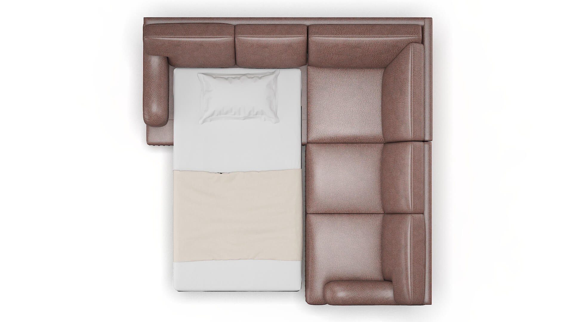 Brighton Royale Mocha Sectional Sleeper Espresso legs 3