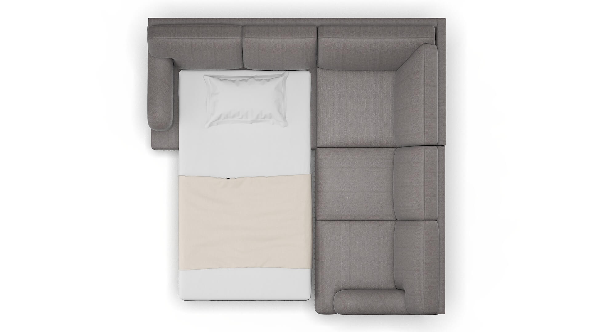 Brighton Sasha Granite Sectional Sleeper Espresso legs 3