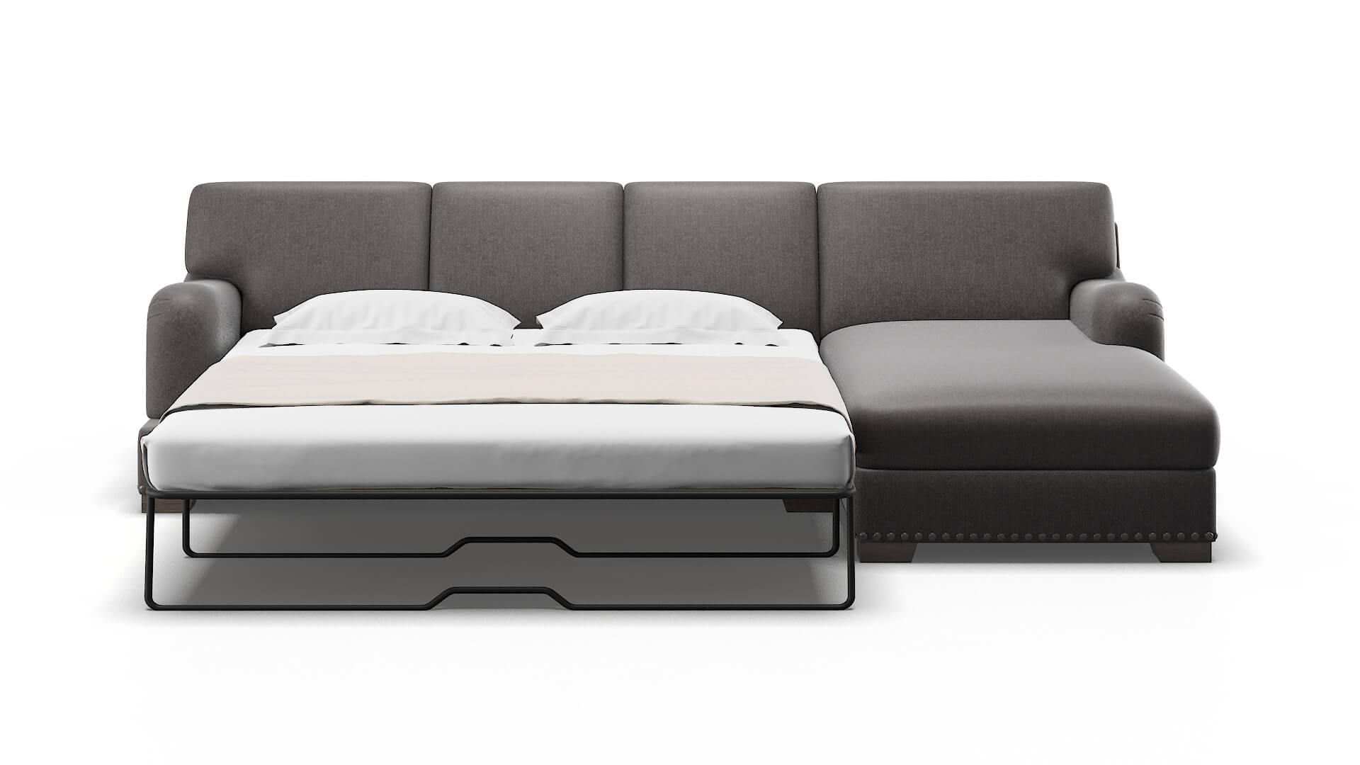 Brighton Sasha Grey Panel Sleeper Espresso legs 1