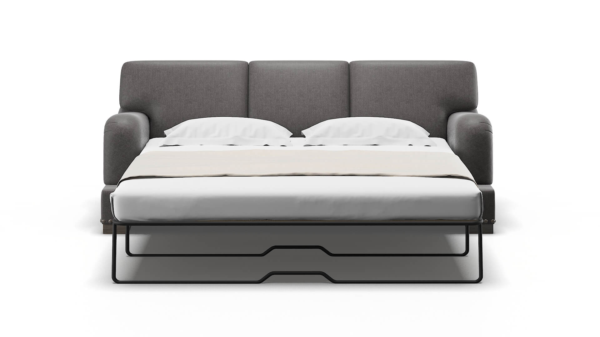 Brighton Sasha Grey Sofa Sleeper Espresso legs 1