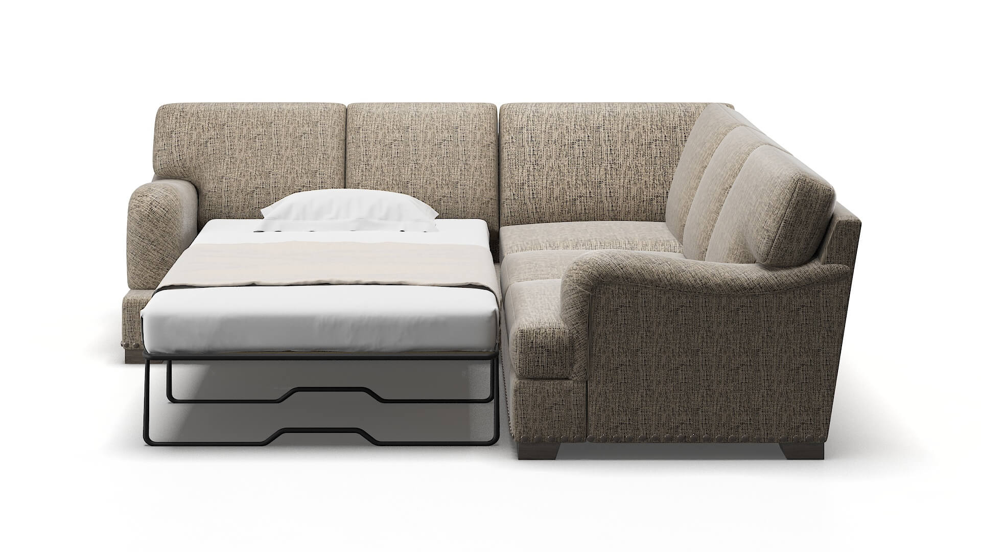 Brighton Solifestyle 51 Sectional Sleeper Espresso legs 1