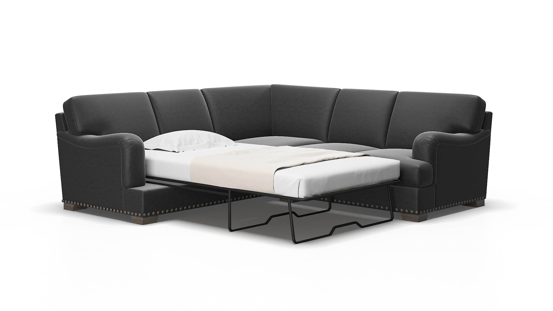 Brighton Sosoftness 54 Sectional Sleeper Espresso legs 2