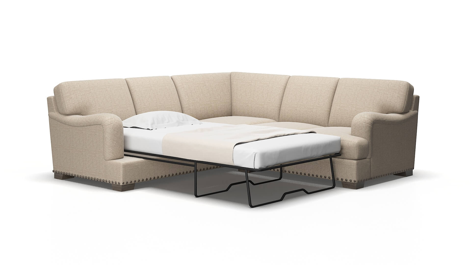 Brighton Sosoftness 74 Sectional Sleeper Espresso legs 2