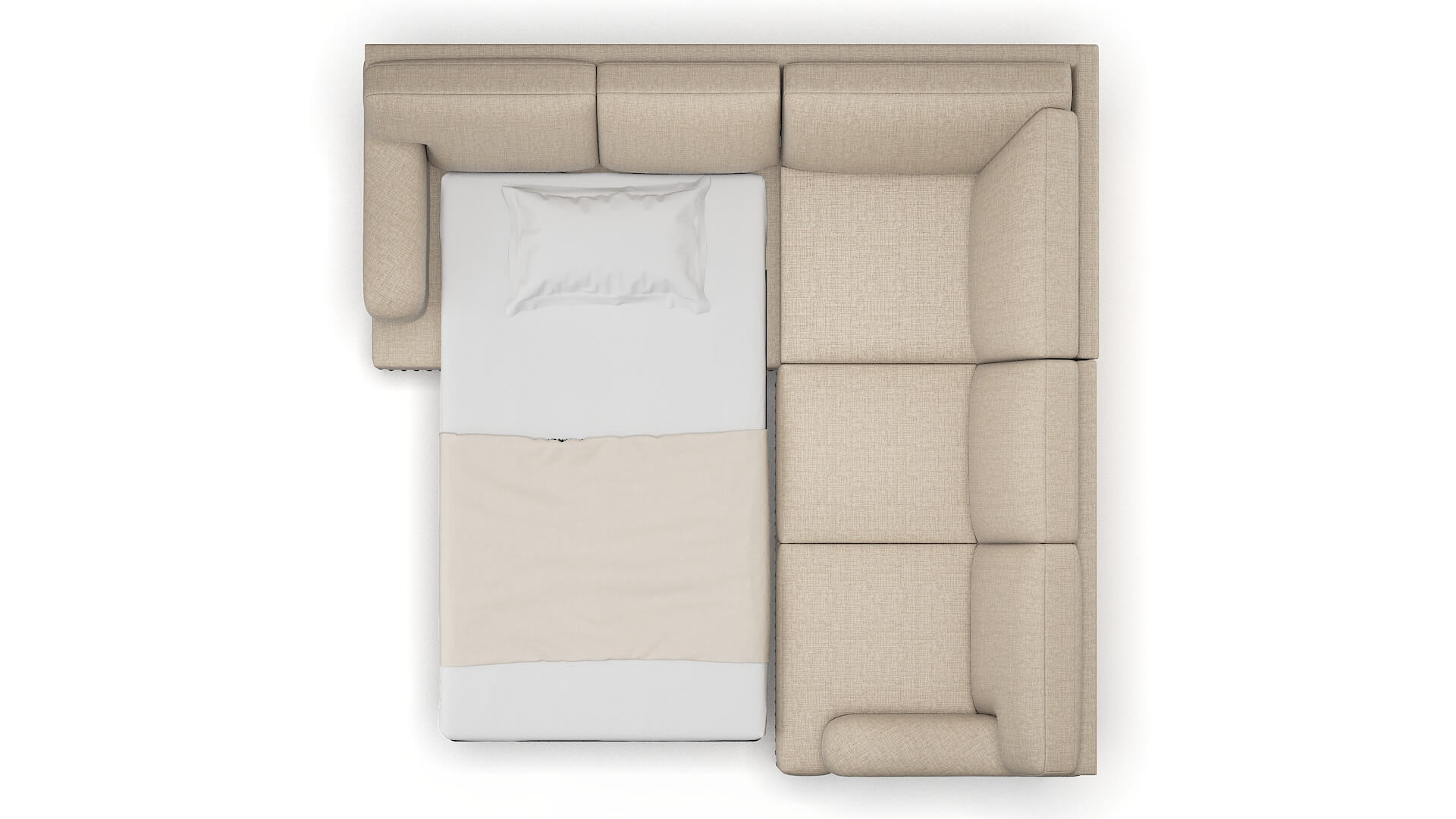 Brighton Sosoftness 74 Sectional Sleeper Espresso legs 3