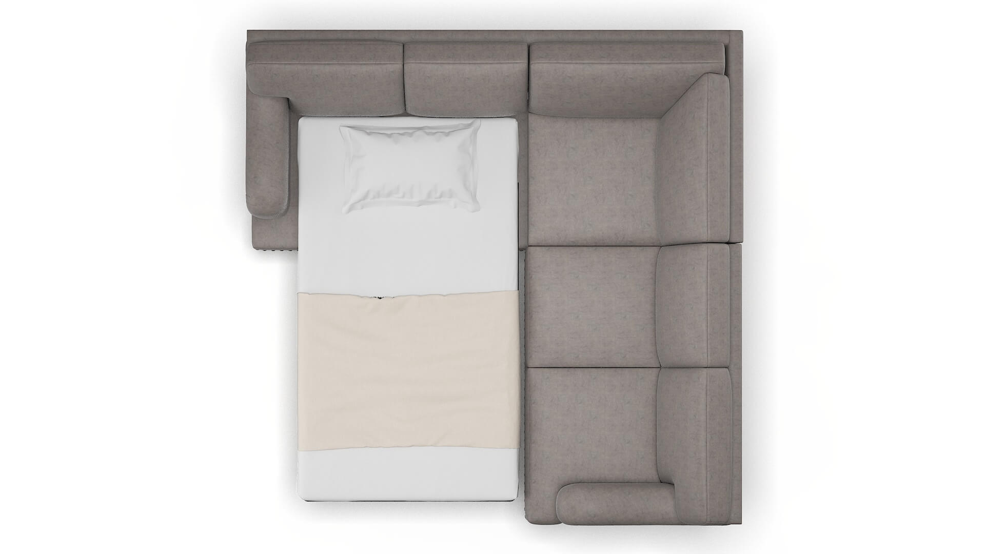 Brighton Suave Slate Sectional Sleeper Espresso legs 3