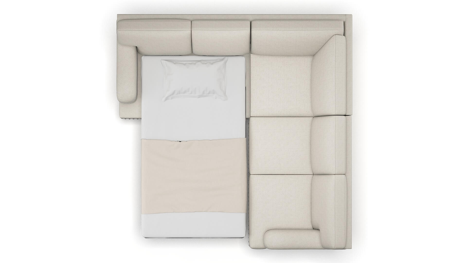 Brighton Terrain Natural Sectional Sleeper Espresso legs 3