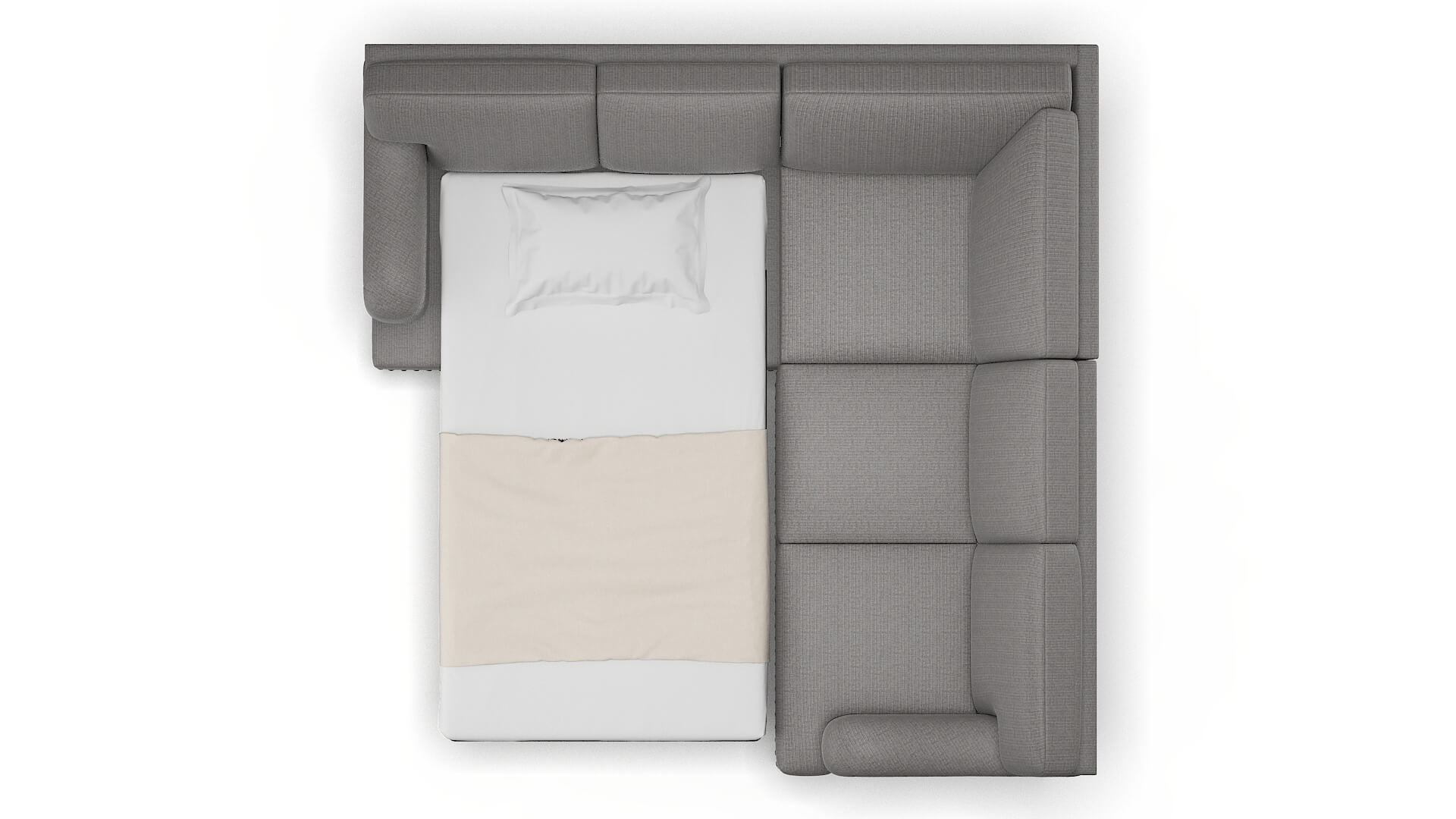 Brighton Terrain Oatmeal Sectional Sleeper Espresso legs 3