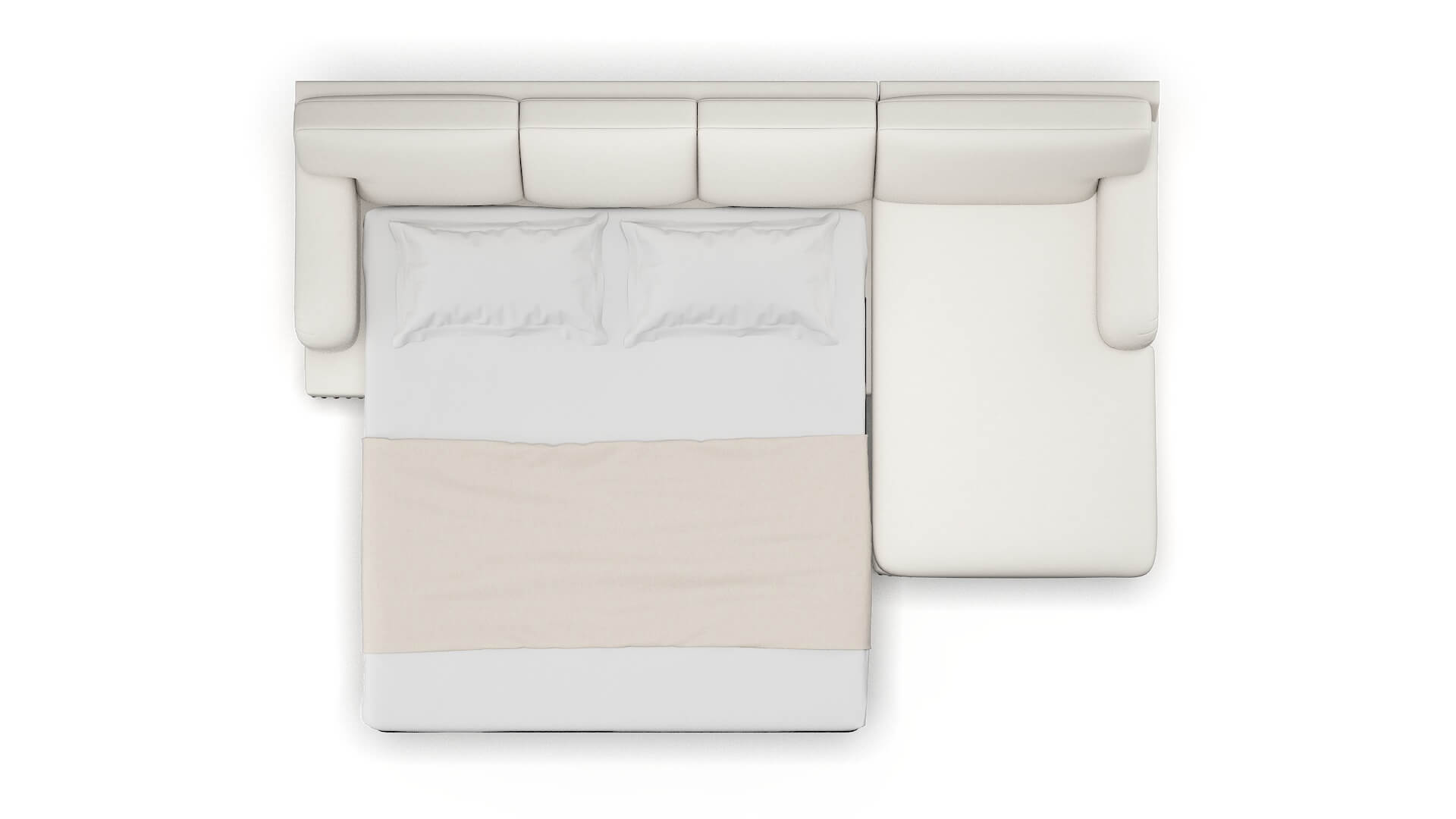 Brighton Venice Eggshell Panel Sleeper Espresso legs 3