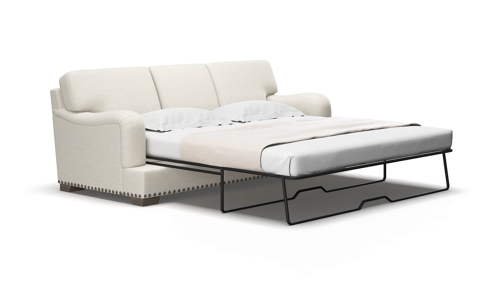 Brighton Venus cream Sofa sleeper Espresso Legs  2
