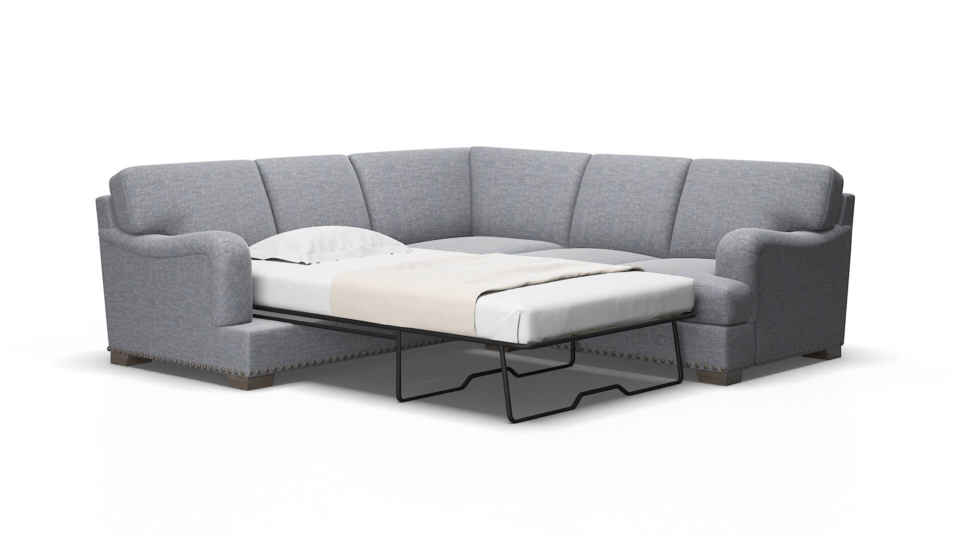 Brighton Venus Mist Sectional Sleeper espresso legs 2