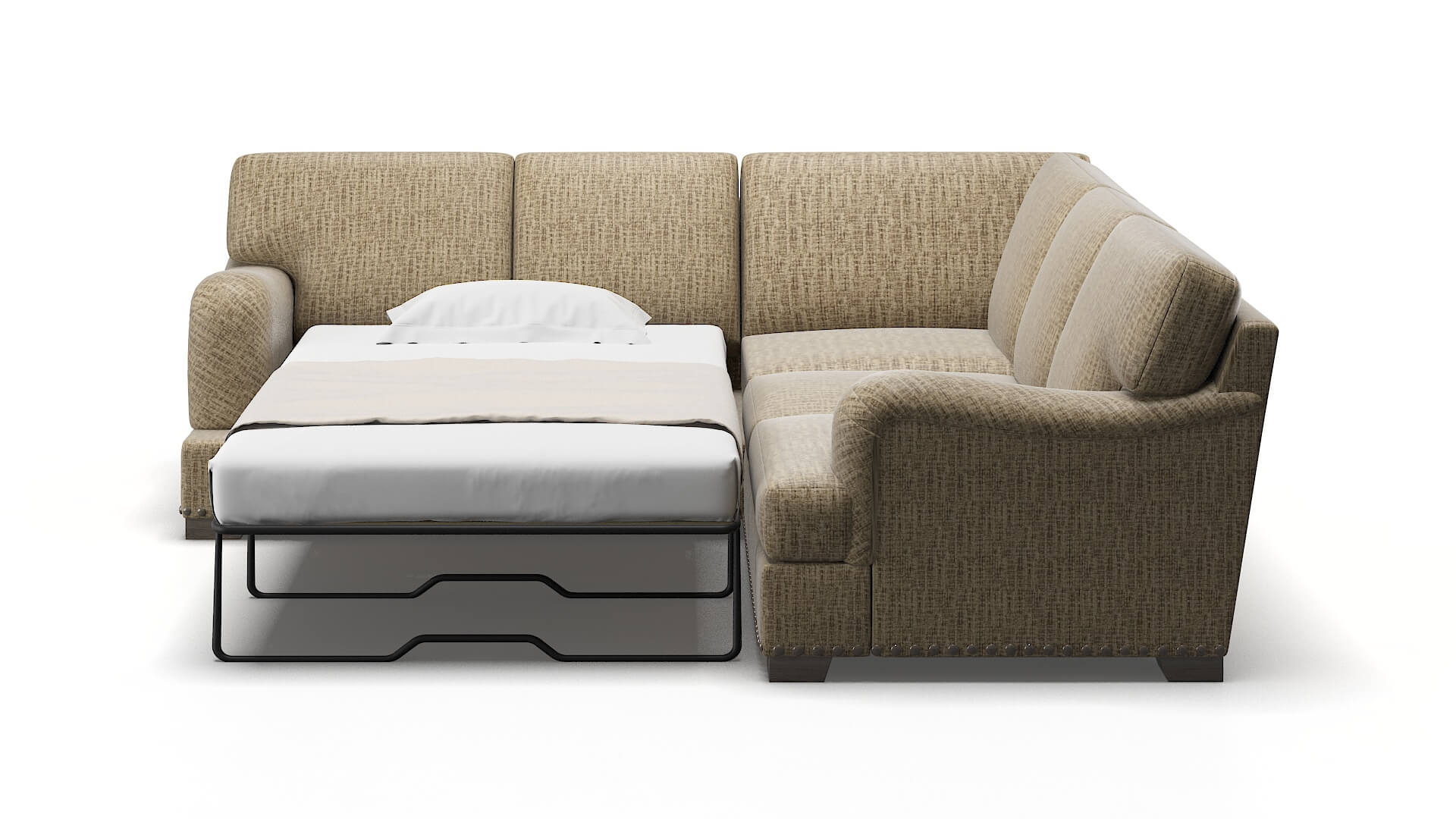 Brighton Venus Mocha Sectional Sleeper Espresso legs 1
