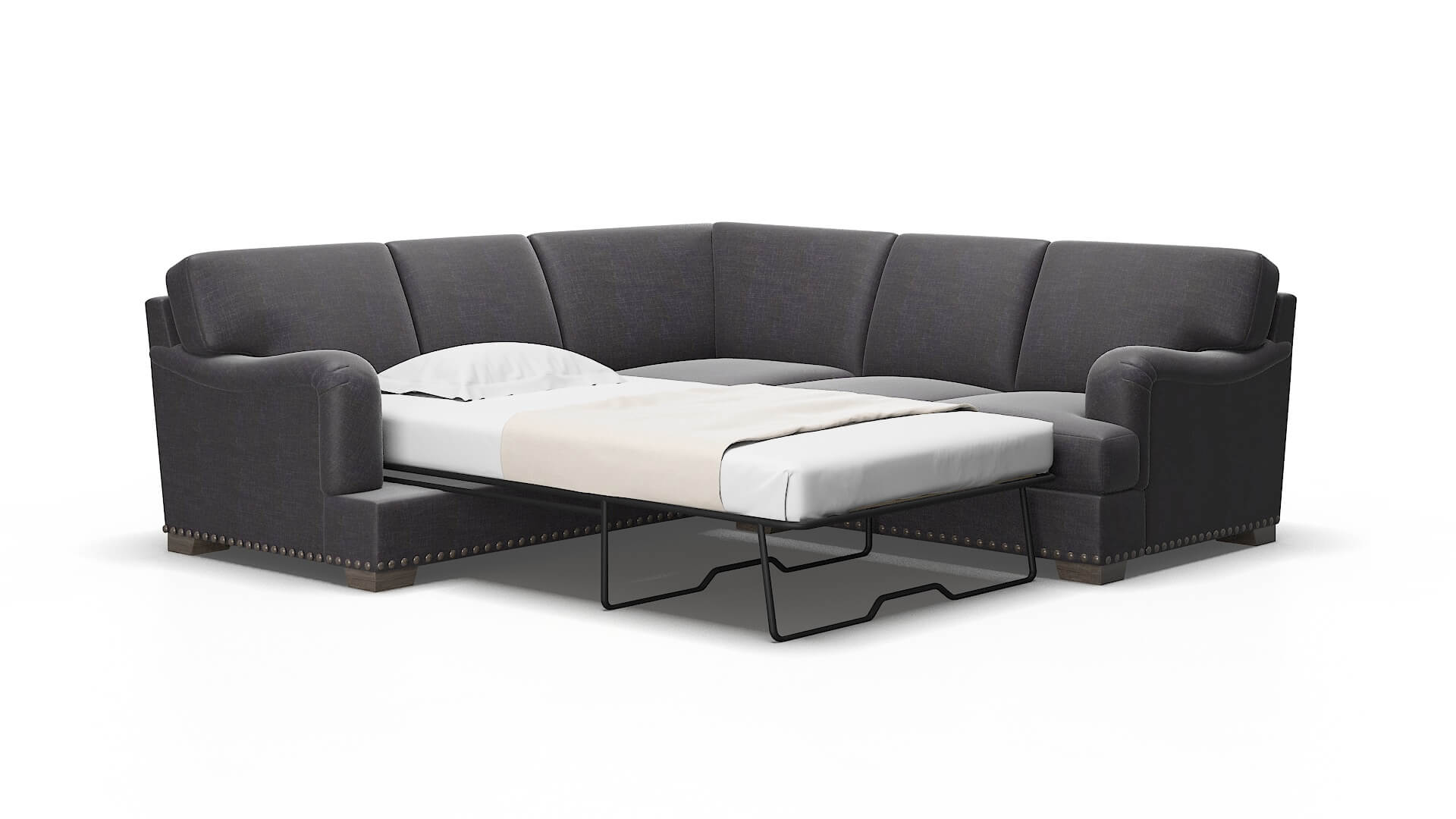 Brighton Venus onyx Sectional sleeper Espresso Legs  2