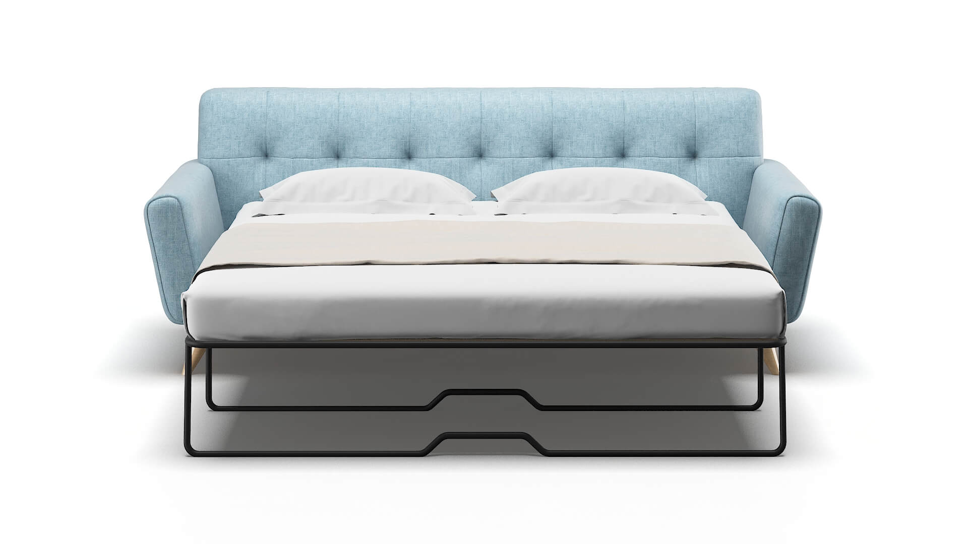 Brussels Atlas Turquoise Sofa Sleeper Espresso legs 1